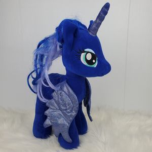 Build A Bear My Little Pony Luna Moon Blue Unicorn Pegasus Plush 18"